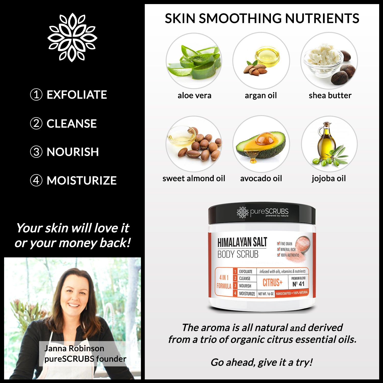 Citrus+ Body Scrub / Pink Himalayan Salt / Premium Blend #41